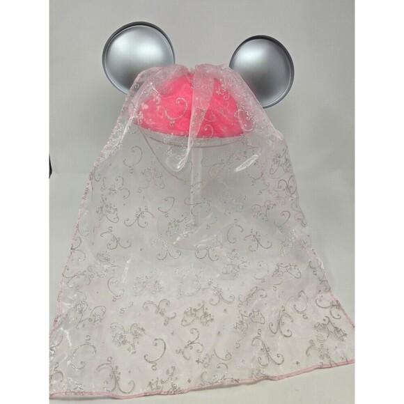 DISNEY PARKS EXCLUSIVE MERCHANDISE PINK & SILVER PRINCESS MOUSE EARS YOUTH OS - Picture 4 of 12